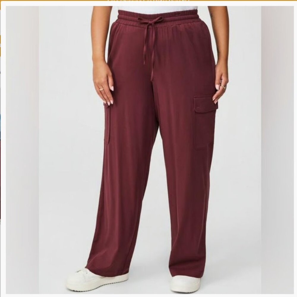 torrid Wine Wide Leg Cargo Pants